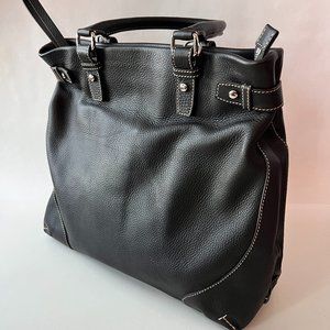 Tumi Black Leather Tote Bag